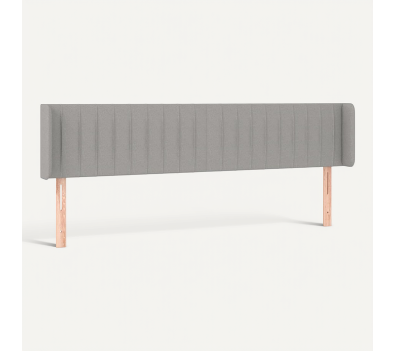 Tête De Lit Avec Oreilles Gris Clair 163x16x78/88 Cm Tissu