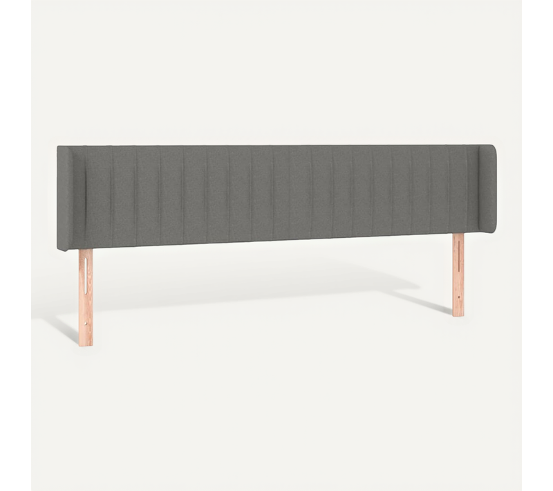 Tête De Lit Avec Oreilles Gris Foncé 163x16x78/88 Cm Tissu