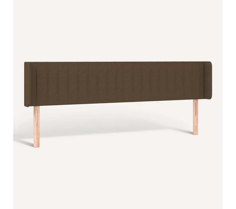 Tête De Lit Avec Oreilles Marron Foncé 163x16x78/88 Cm Tissu