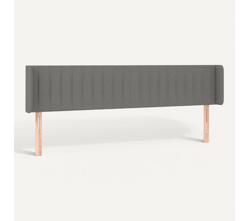 Tête De Lit Avec Oreilles Gris Foncé 183x16x78/88 Cm Tissu