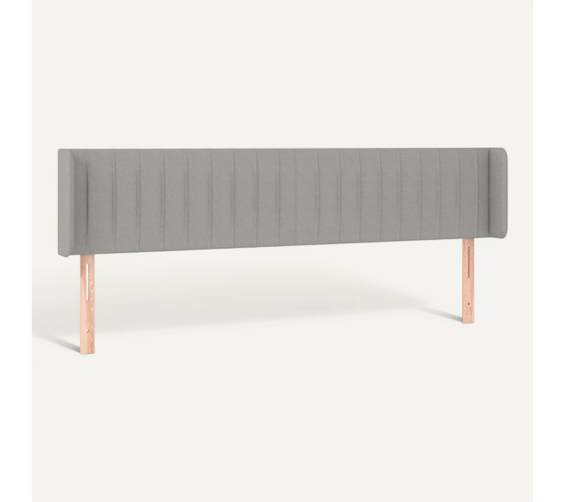 Tête De Lit Avec Oreilles Gris Clair 203x16x78/88 Cm Tissu