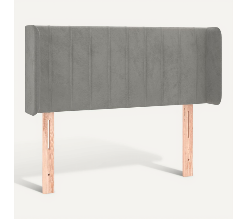 Tête De Lit Avec Oreilles Gris Clair 93x16x78/88 Cm Velours