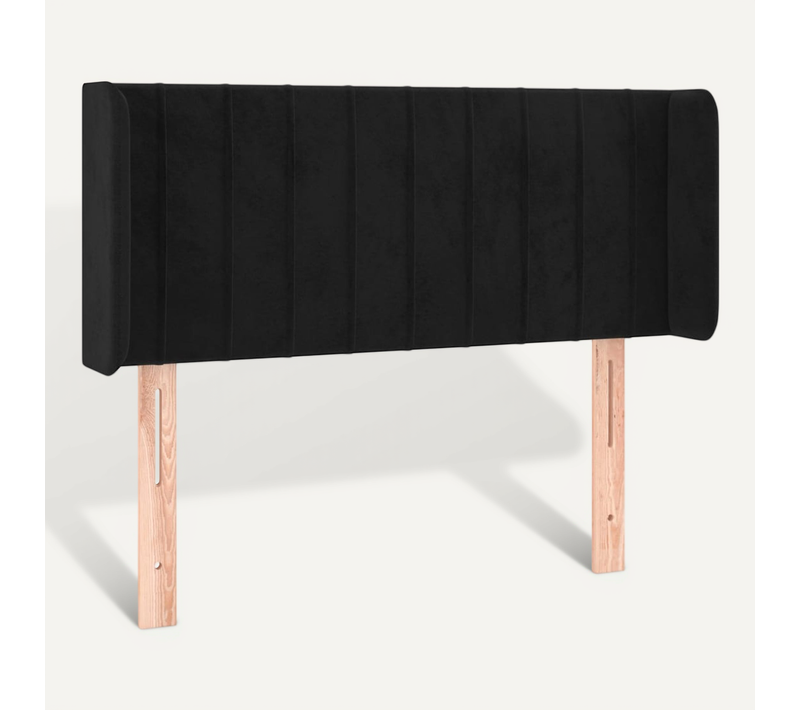 Tête De Lit Avec Oreilles Noir 93x16x78/88 Cm Velours