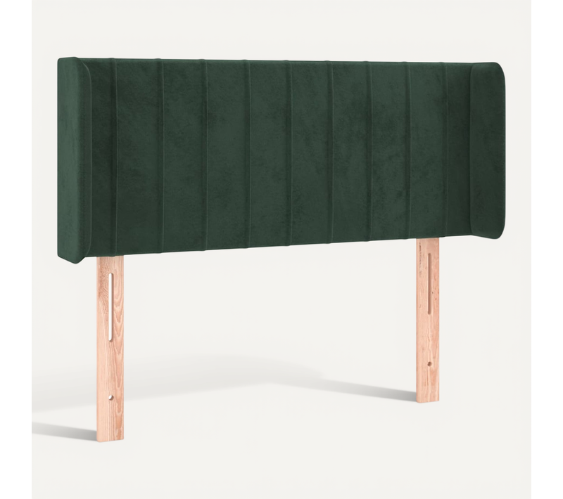 Tête De Lit Avec Oreilles Vert Foncé 93x16x78/88 Cm Velours