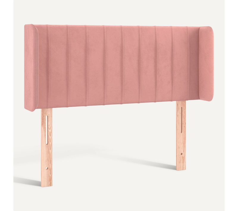 Tête De Lit Avec Oreilles Rose 93x16x78/88 Cm Velours