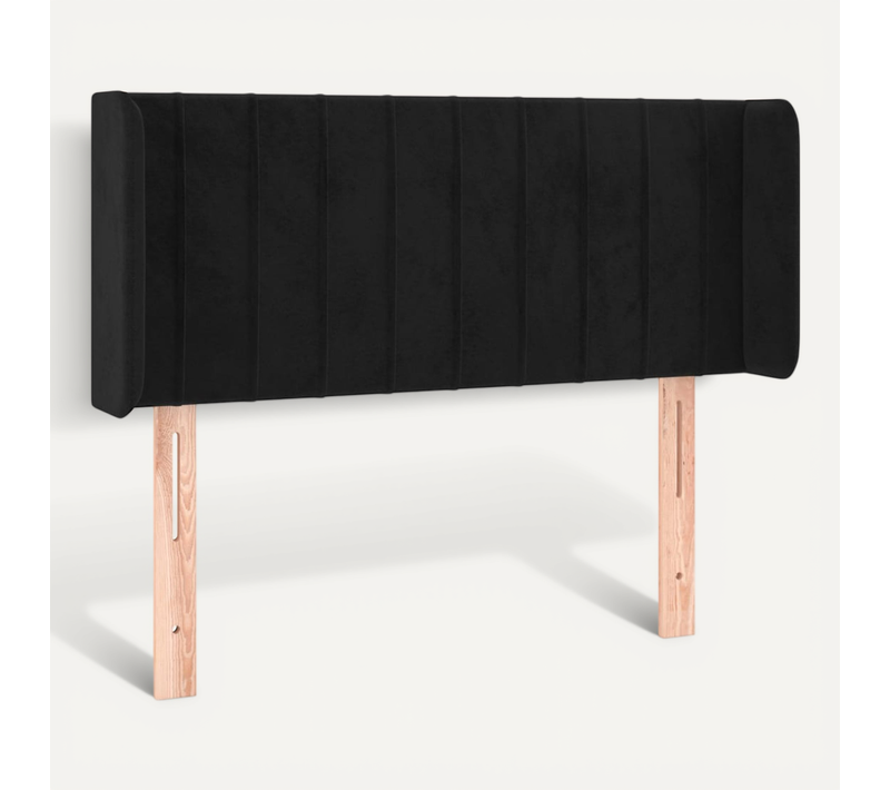 Tête De Lit Avec Oreilles Noir 103x16x78/88 Cm Velours