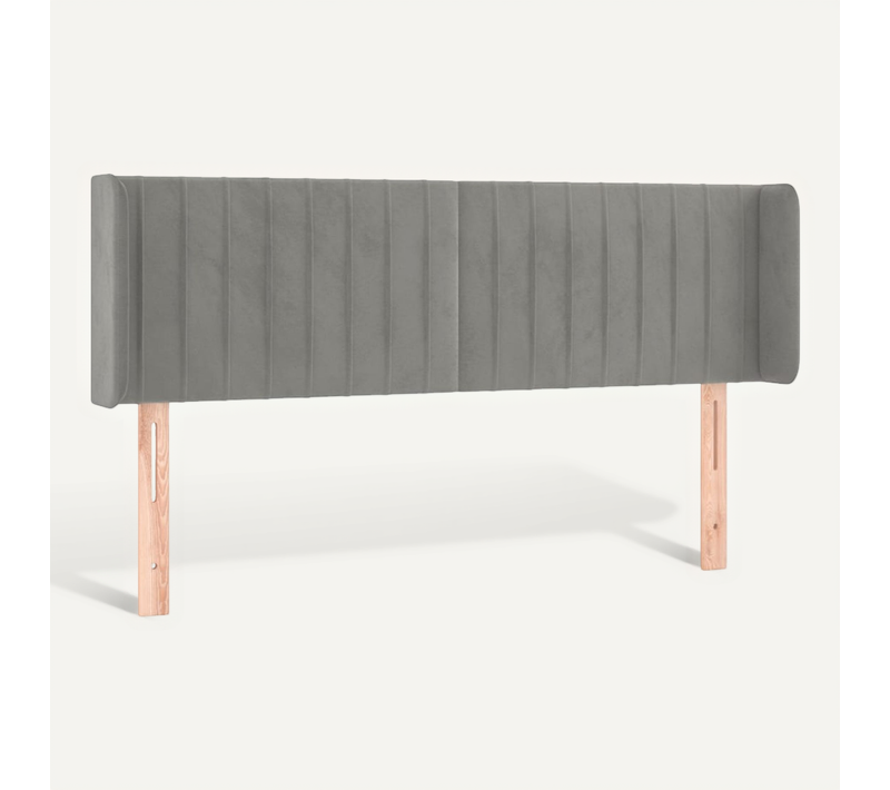 Tête De Lit Avec Oreilles Gris Clair 147x16x78/88 Cm Velours