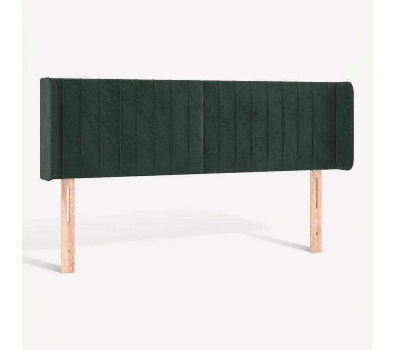 Tête De Lit Avec Oreilles Vert Foncé 147x16x78/88 Cm Velours
