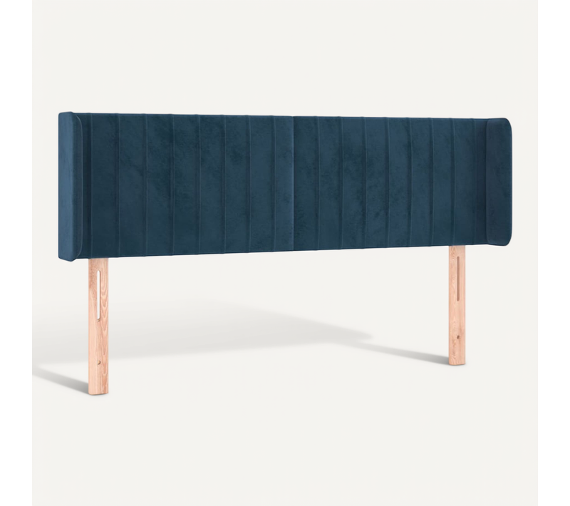 Tête De Lit Avec Oreilles Bleu Foncé 147x16x78/88 Cm Velours