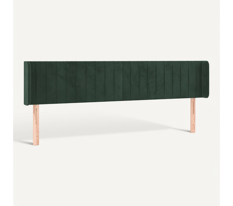 Tête De Lit Avec Oreilles Vert Foncé 163x16x78/88 Cm Velours