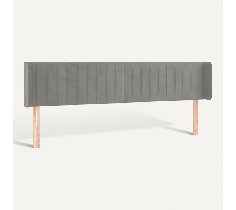 Tête De Lit Avec Oreilles Gris Clair 183x16x78/88 Cm Velours