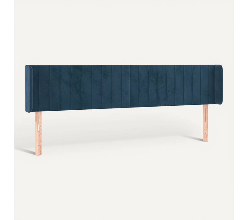 Tête De Lit Avec Oreilles Bleu Foncé 203x16x78/88 Cm Velours