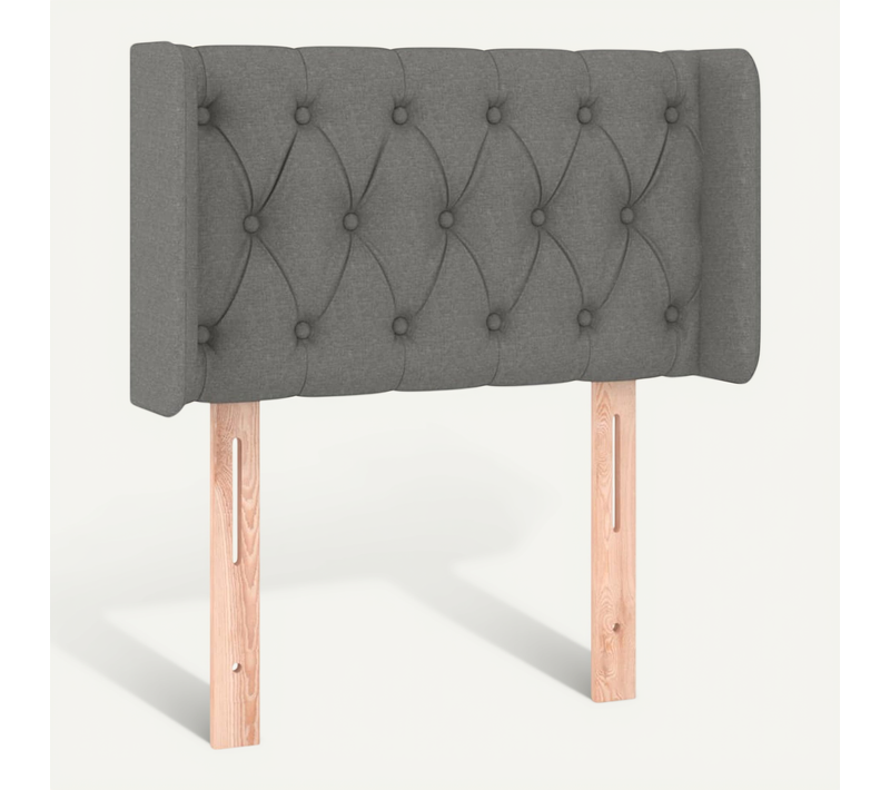 Tête De Lit Avec Oreilles Gris Foncé 83x16x78/88 Cm Tissu