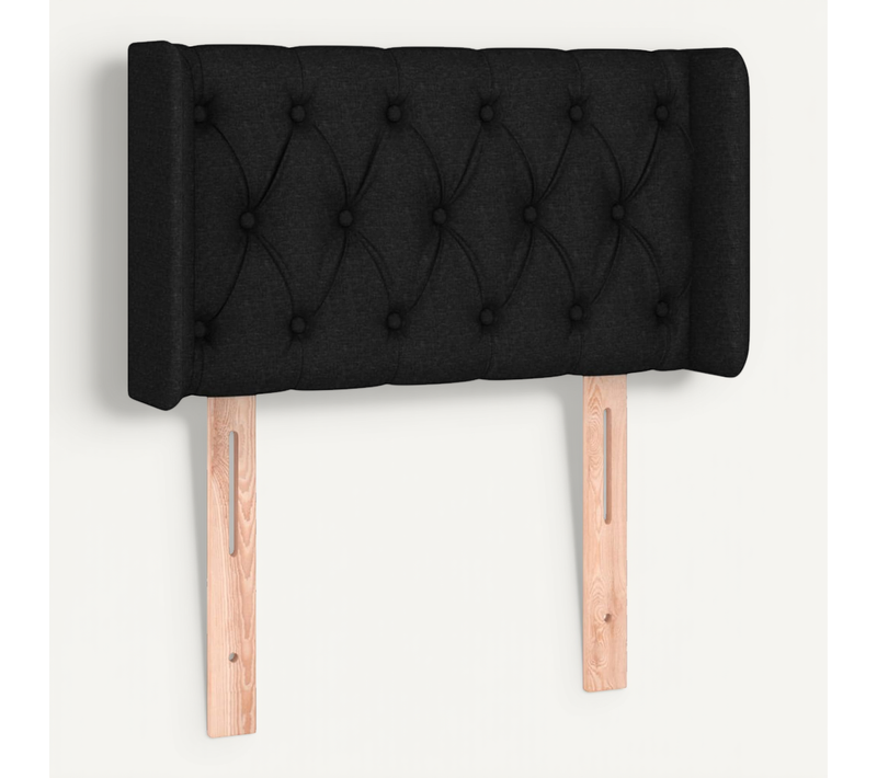 Tête De Lit Avec Oreilles Noir 83x16x78/88 Cm Tissu