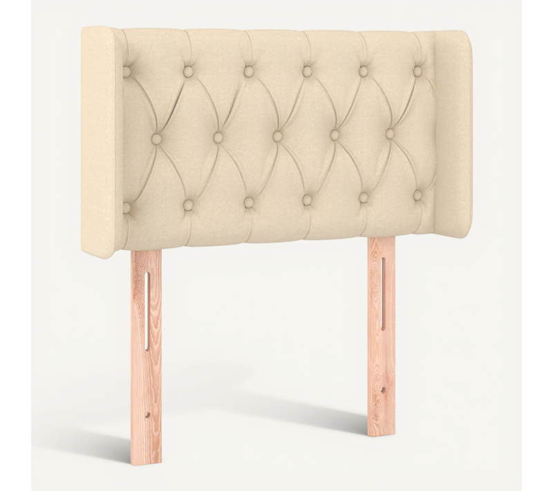 Tête De Lit Avec Oreilles Crème 83x16x78/88 Cm Tissu