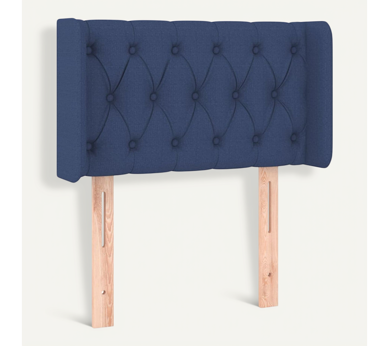 Tête De Lit Avec Oreilles Bleu 83x16x78/88 Cm Tissu