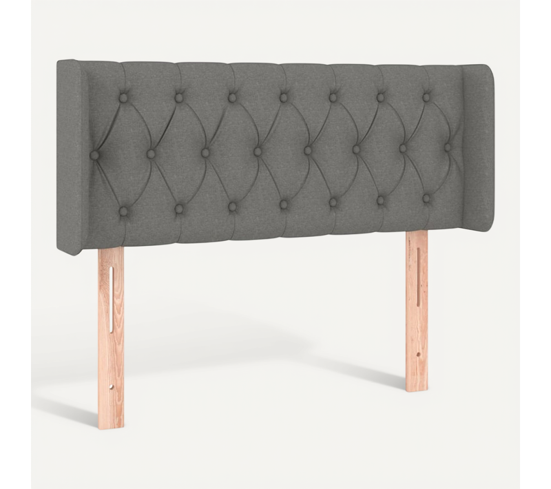 Tête De Lit Avec Oreilles Gris Foncé 93x16x78/88 Cm Tissu