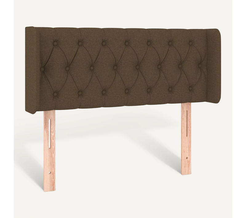 Tête De Lit Avec Oreilles Marron Foncé 93x16x78/88 Cm Tissu