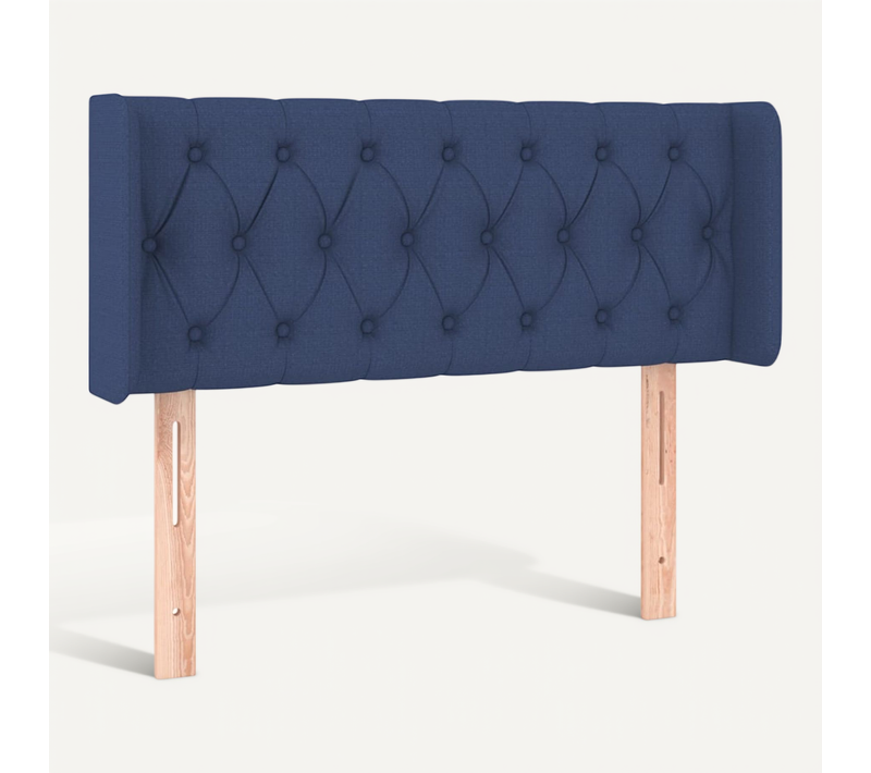 Tête De Lit Avec Oreilles Bleu 93x16x78/88 Cm Tissu