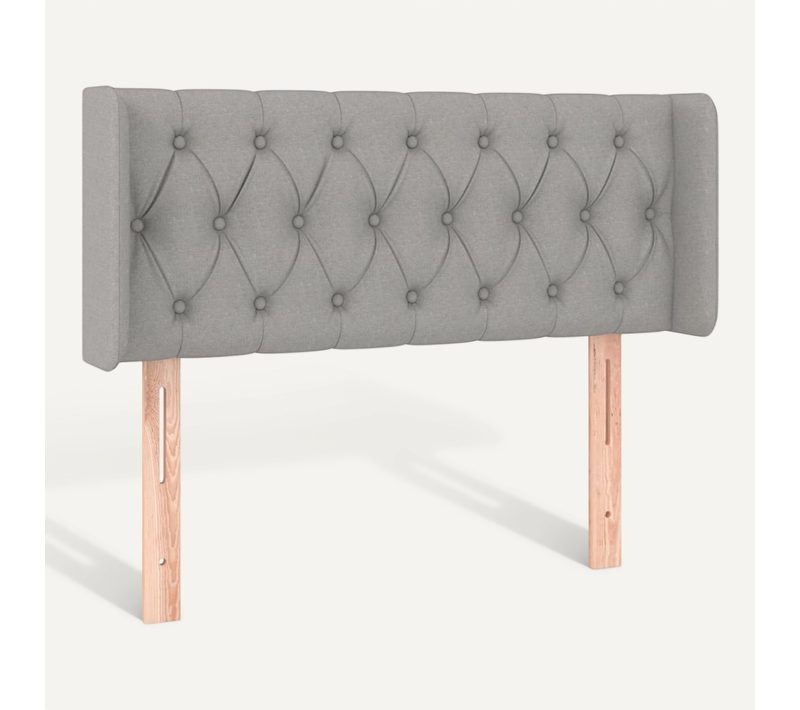 Tête De Lit Avec Oreilles Gris Clair 103x16x78/88 Cm Tissu