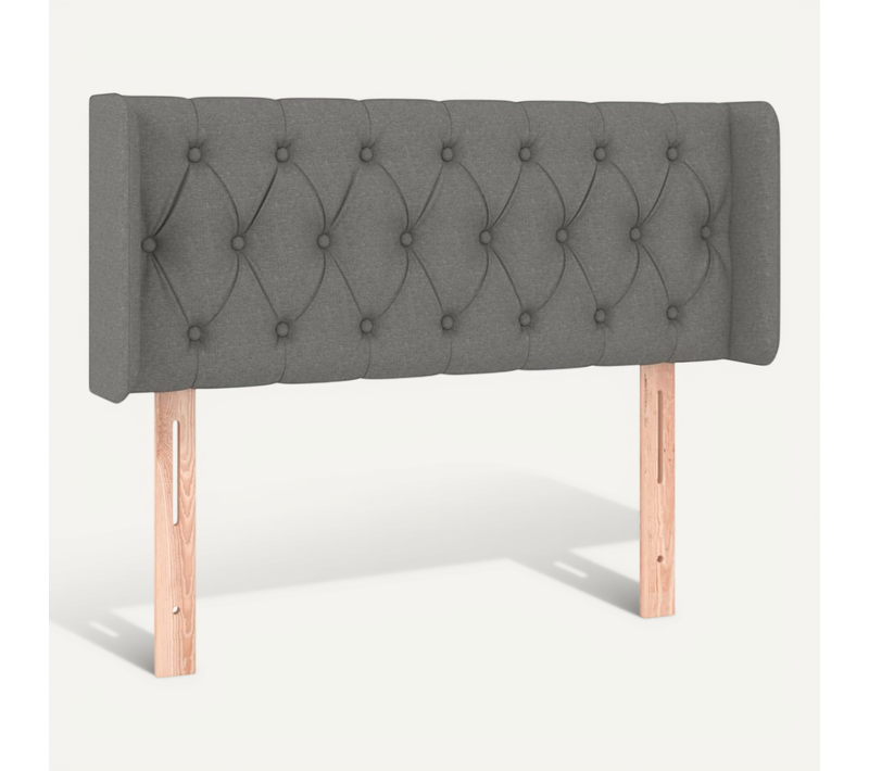 Tête De Lit Avec Oreilles Gris Foncé 103x16x78/88 Cm Tissu
