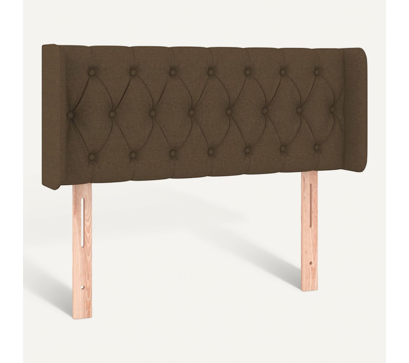 Tête De Lit Avec Oreilles Marron Foncé 103x16x78/88 Cm Tissu