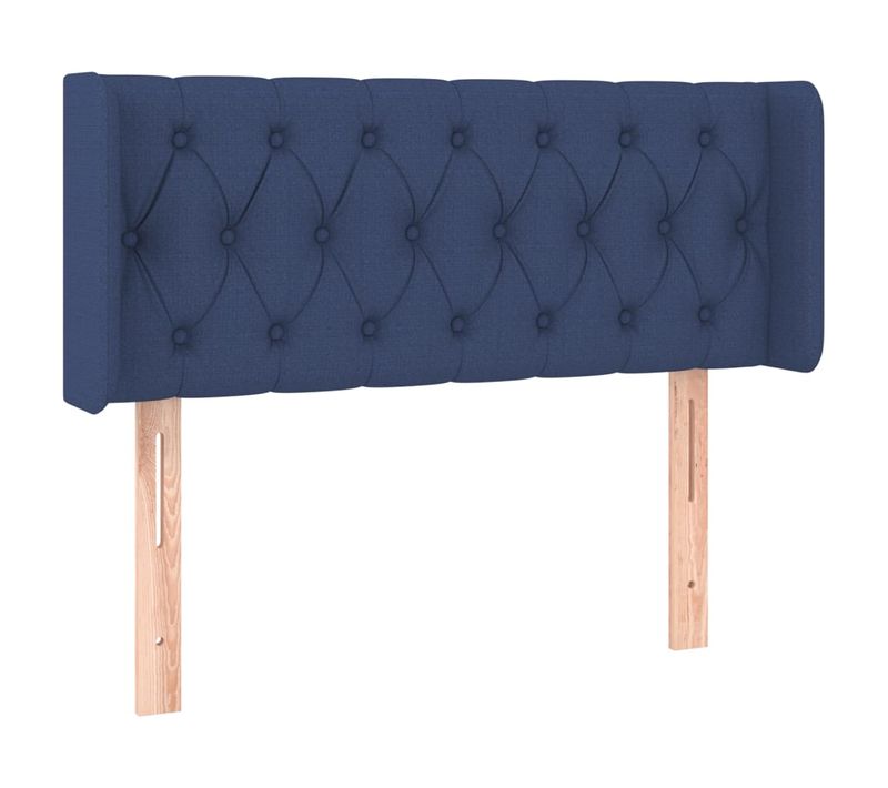 Tête De Lit Avec Oreilles Bleu 103x16x78/88 Cm Tissu