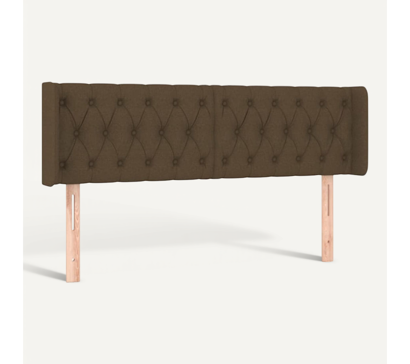 Tête De Lit Avec Oreilles Marron Foncé 163x16x78/88 Cm Tissu