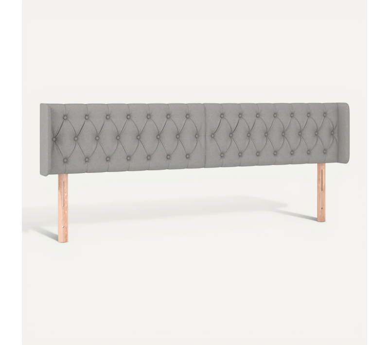 Tête De Lit Avec Oreilles Gris Clair 203x16x78/88 Cm Tissu