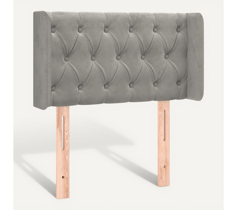 Tête De Lit Avec Oreilles Gris Clair 83x16x78/88 Cm Velours