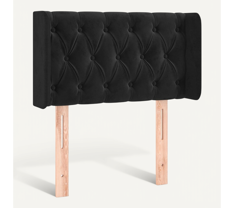 Tête De Lit Avec Oreilles Noir 83x16x78/88 Cm Velours
