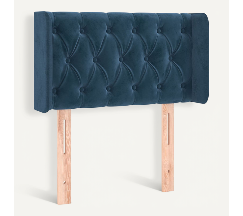 Tête De Lit Avec Oreilles Bleu Foncé 83x16x78/88 Cm Velours