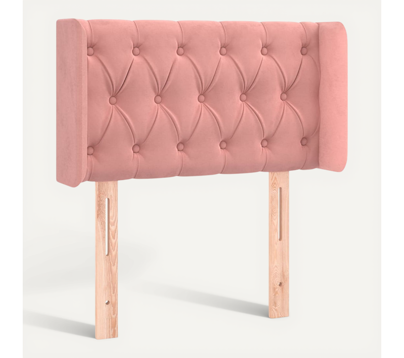 Tête De Lit Avec Oreilles Rose 83x16x78/88 Cm Velours
