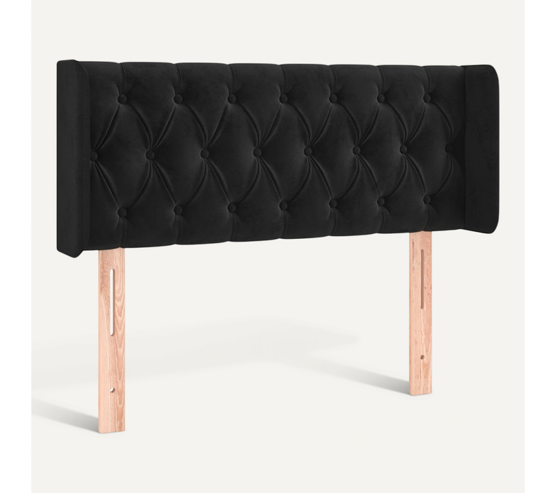 Tête De Lit Avec Oreilles Noir 93x16x78/88 Cm Velours