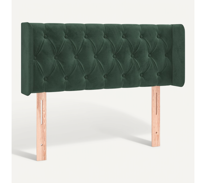 Tête De Lit Avec Oreilles Vert Foncé 93x16x78/88 Cm Velours