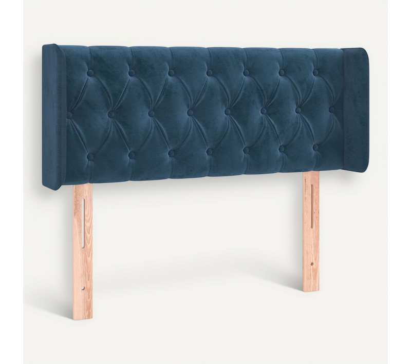 Tête De Lit Avec Oreilles Bleu Foncé 103x16x78/88 Cm Velours