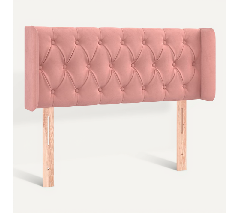 Tête De Lit Avec Oreilles Rose 103x16x78/88 Cm Velours