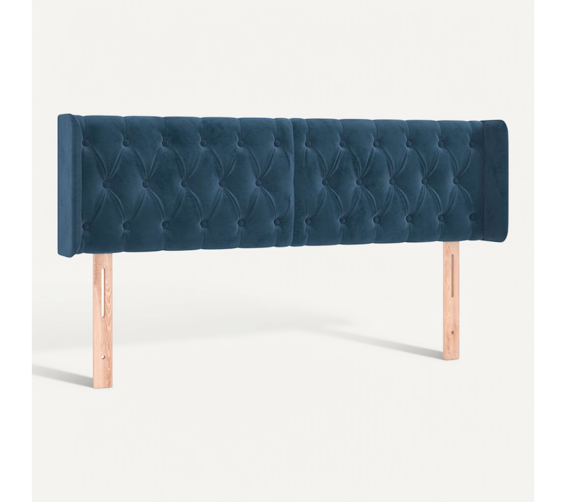 Tête De Lit Avec Oreilles Bleu Foncé 147x16x78/88 Cm Velours