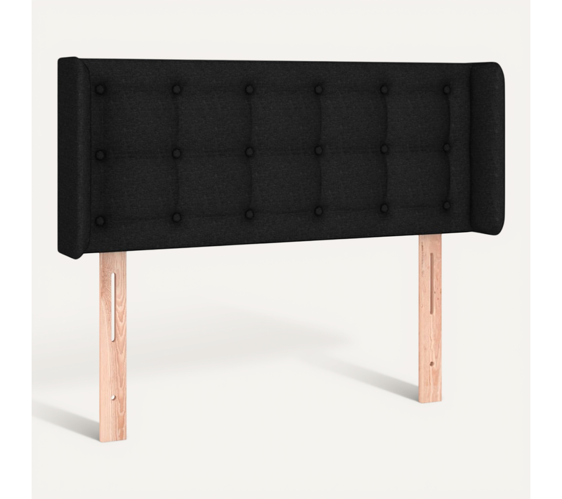 Tête De Lit Avec Oreilles Noir 83x16x78/88 Cm Tissu