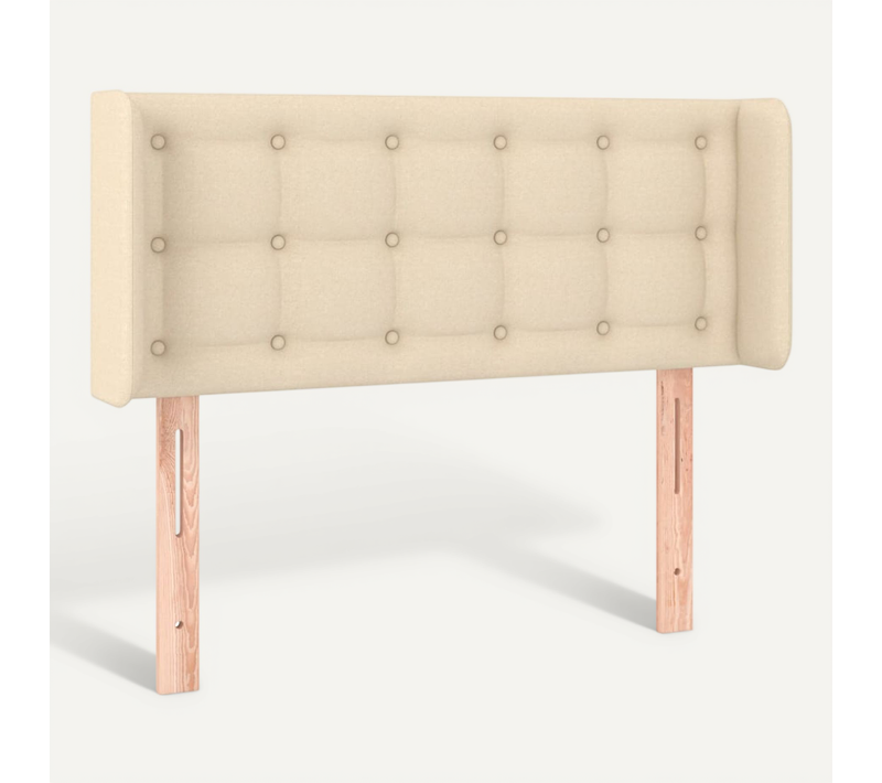 Tête De Lit Avec Oreilles Crème 83x16x78/88 Cm Tissu