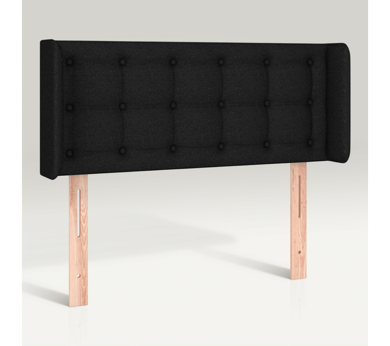 Tête De Lit Avec Oreilles Noir 93x16x78/88 Cm Tissu