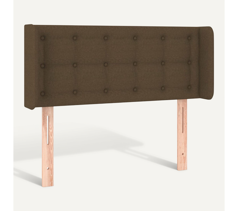 Tête De Lit Avec Oreilles Marron Foncé 93x16x78/88 Cm Tissu