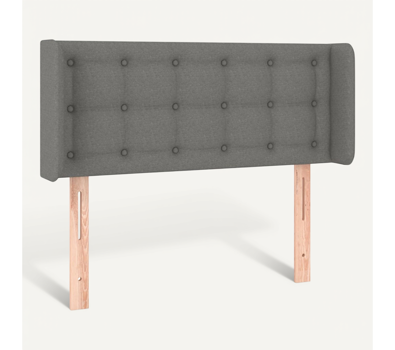 Tête De Lit Avec Oreilles Gris Foncé 103x16x78/88 Cm Tissu