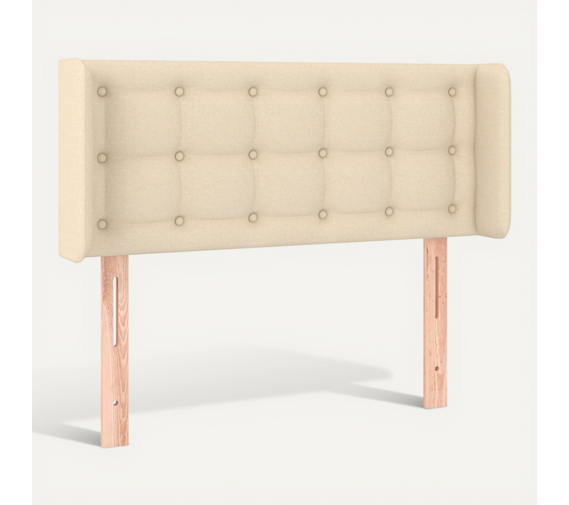Tête De Lit Avec Oreilles Crème 103x16x78/88 Cm Tissu