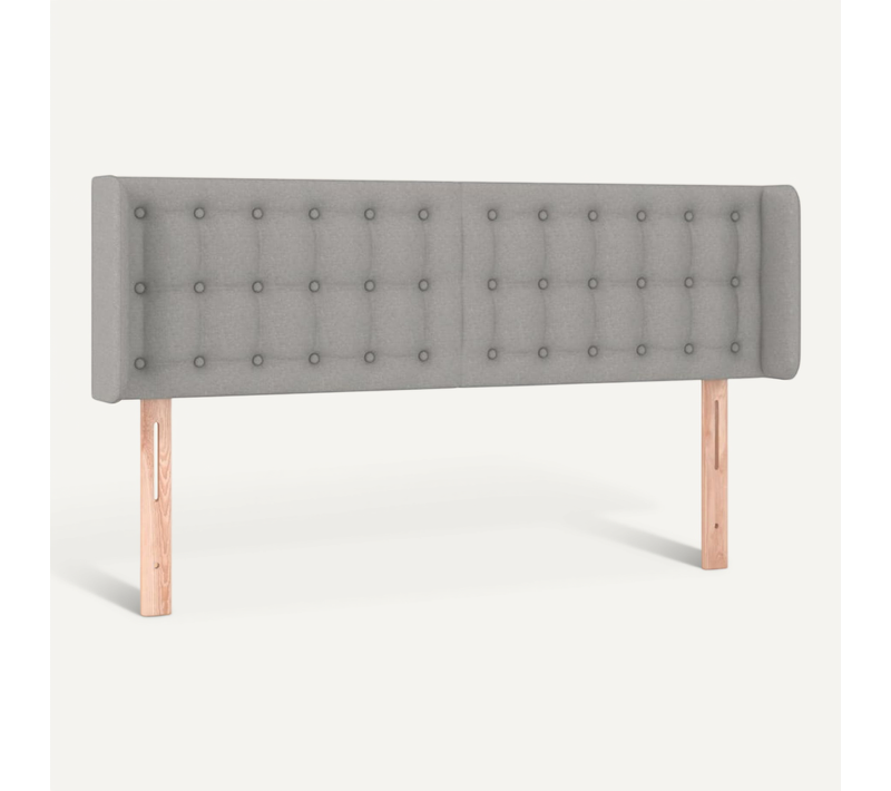 Tête De Lit Avec Oreilles Gris Clair 147x16x78/88 Cm Tissu