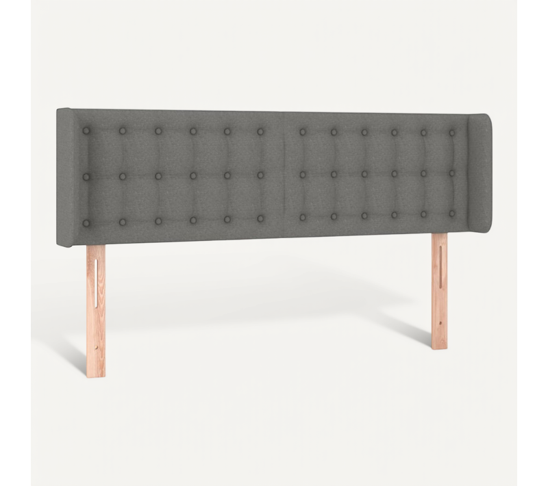 Tête De Lit Avec Oreilles Gris Foncé 147x16x78/88 Cm Tissu