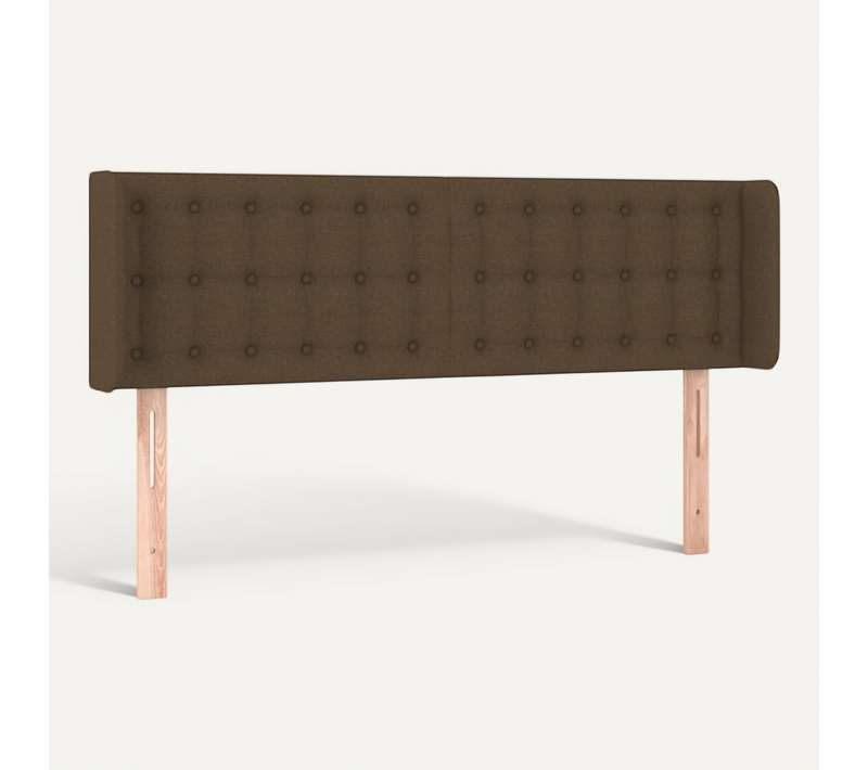 Tête De Lit Avec Oreilles Marron Foncé 147x16x78/88 Cm Tissu