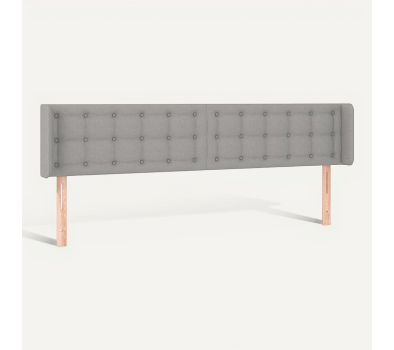 Tête De Lit Avec Oreilles Gris Clair 163x16x78/88 Cm Tissu
