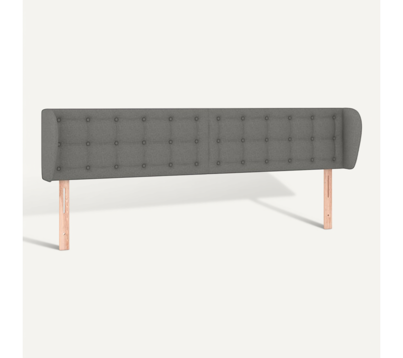 Tête De Lit Avec Oreilles Gris Foncé 163x16x78/88 Cm Tissu