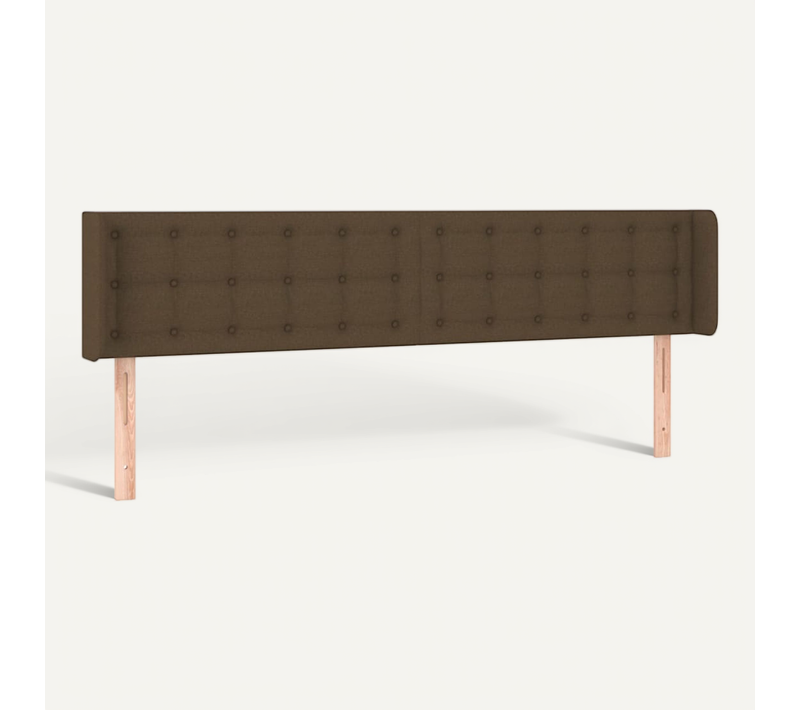 Tête De Lit Avec Oreilles Marron Foncé 163x16x78/88 Cm Tissu